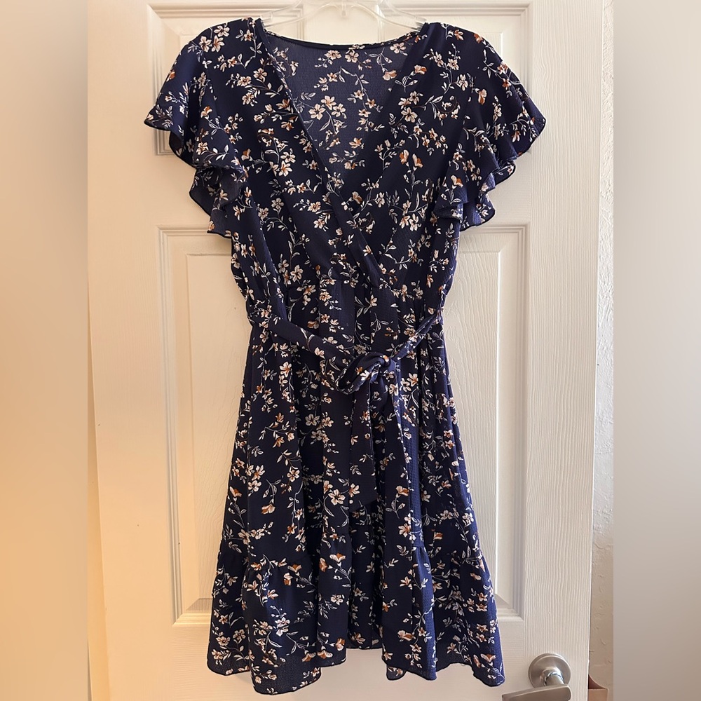 Hapsho Navy Floral Dress